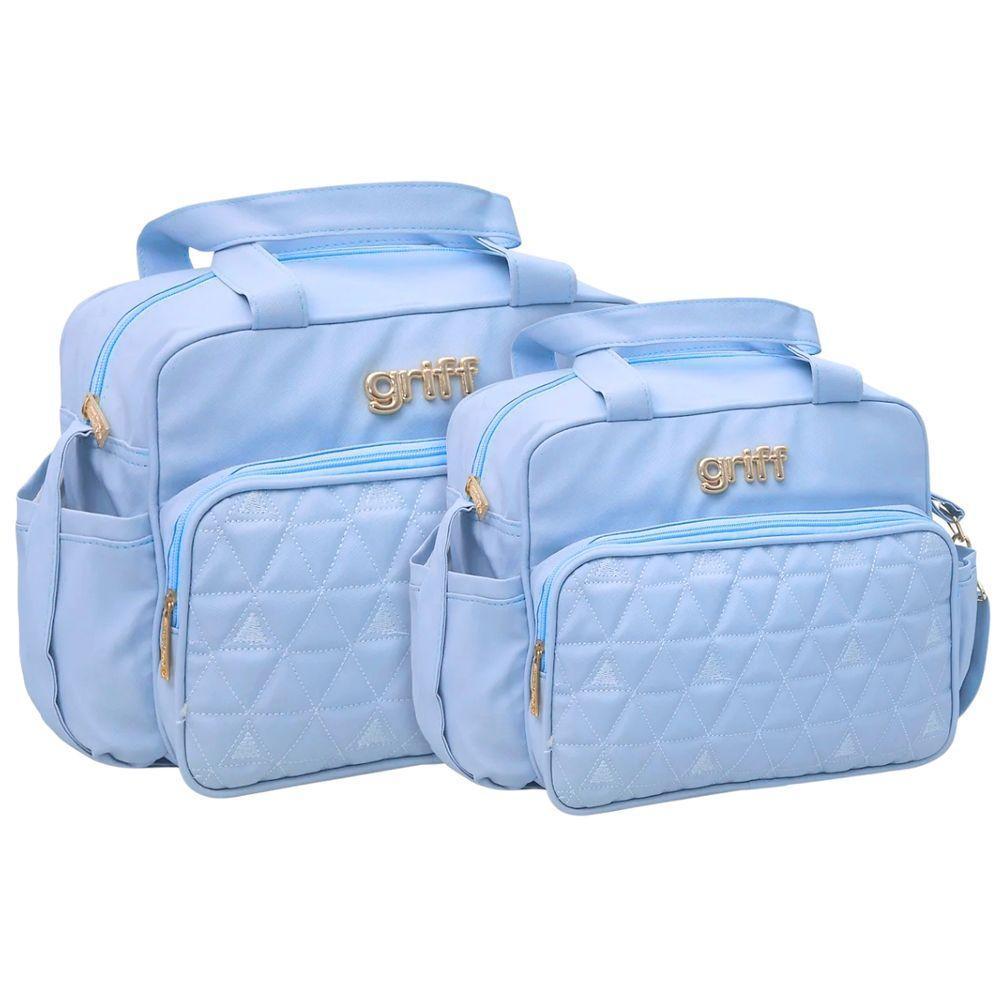 Kit Bolsas Maternidade Triângulo Baby Premium Azul Claro - 1