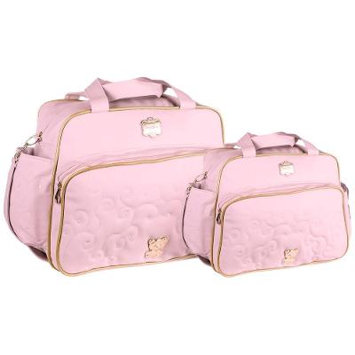 Kit Bolsas Maternidade Baby Ursinho Premium Rosa
