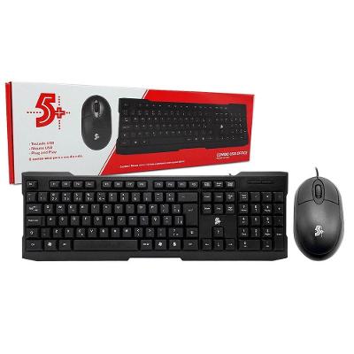 Kit Teclado E Mouse Office 5+ Kc500, Usb, Abnt2, 1000dpi, Preto - 015-0069