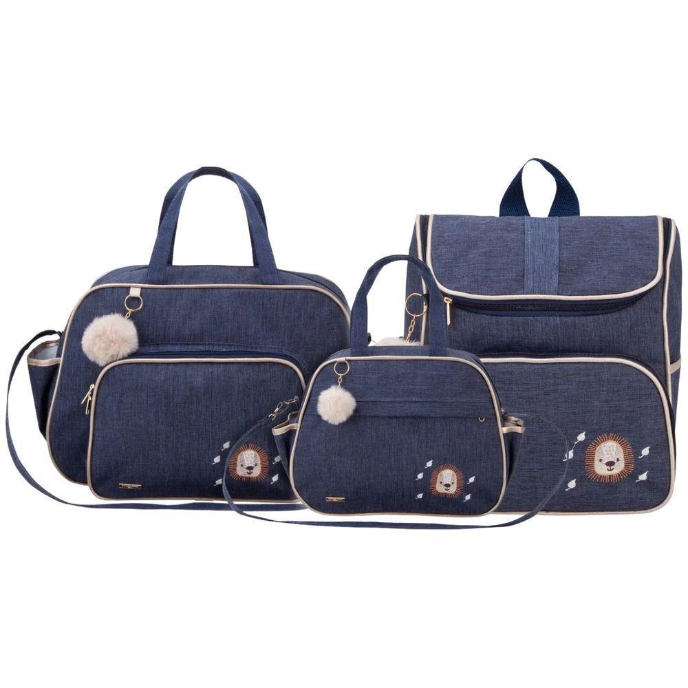 Kit Bolsas Maternidade Espera Feliz Garden Azul Marinho - 1