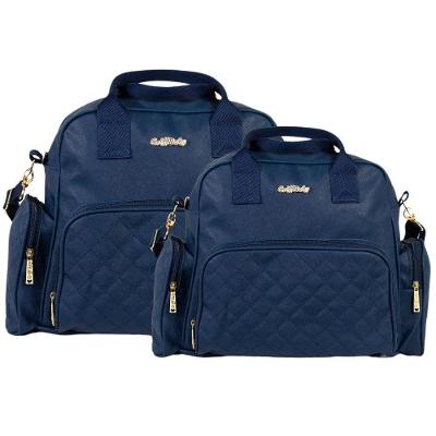 Kit Bolsas Maternidade Matelassê Baby Elegance Azul Marinho