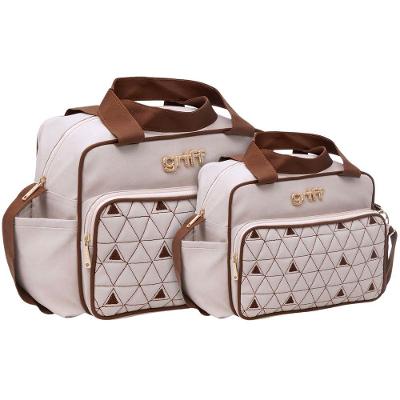 Kit Bolsas Maternidade Triângulo Baby Premium Bege