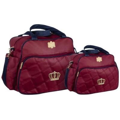 Kit Bolsas Maternidade Baby Coroa Elegance Vinho E Marinho