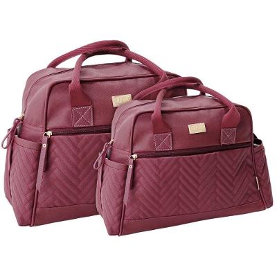 Kit Bolsas Maternidade Matelassê Baby Classic Premium Vinho