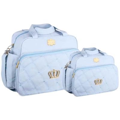 Kit Bolsas Maternidade Baby Coroa Elegance Azul Claro