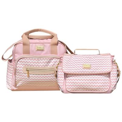 Kit Bolsas Maternidade Baby Chevron Elegance Rosa