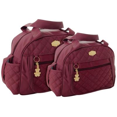 Kit Bolsas Maternidade Matelassê Baby Essence Vinho