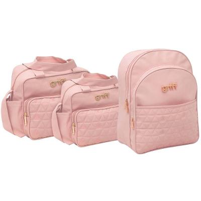 Kit Bolsas E Mochila Maternidade Griff Baby 3039-3040-3041 Rosé