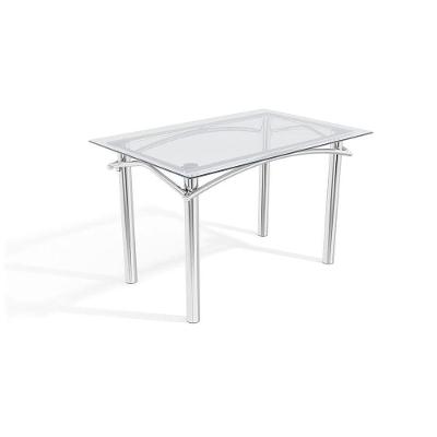 Mesa Elba Cromada Com Tampo De Vidro Incolor 1,20m