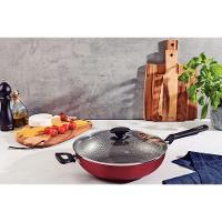 Wok Tramontina Loreto Em Alumínio Antiaderente Starflon Max Com Tampa De Vidro 28 Cm 3,3 L Vermelho - 2