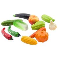 Kit Decoração Legumes Artificiais Isopor E Cesta Rose Inox - 8