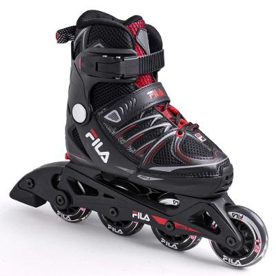 Patins Fila Infantil X One Boy Ou Girl Ajustável Com Freio Tamanhos - Preto Vermelho 36-39