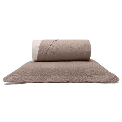 Kit Colcha Buettner Solteiro Microfibra 100% Poliéster Matelassê Sem Costura Metrópole Maya 2 Peças Bege