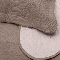 Kit Colcha Buettner Solteiro Microfibra 100% Poliéster Matelassê Sem Costura Metrópole Maya 2 Peças Bege - 3