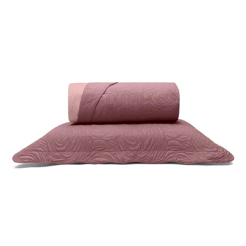 Kit Colcha Buettner Solteiro Microfibra 100% Poliéster Matelassê Sem Costura Metrópole Maya 2 Peças Rose - 1