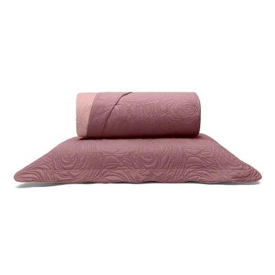 Kit Colcha Buettner Solteiro Microfibra 100% Poliéster Matelassê Sem Costura Metrópole Maya 2 Peças Rose