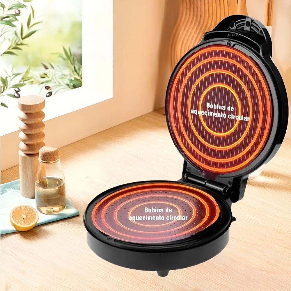 Máquina Mini Forno Elétrico Redondo Pizza Ovo Torta 110V - 4