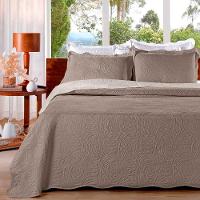 Kit Colcha Buettner Queen Microfibra 100% Poliéster Matelassê Sem Costura Metrópole Maya 3 Peças Bege - 2