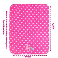 Manta Berço Buettner Baby Estampada Microfibra Bordado Unicórnio 80cmx100m Pink - 4