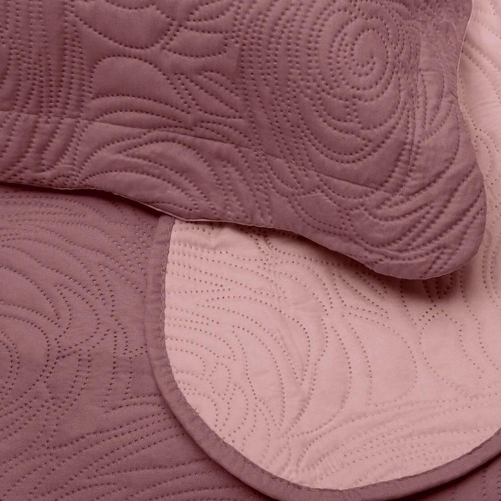 Kit Colcha Buettner Queen Microfibra 100% Poliéster Matelassê Sem Costura Metrópole Maya 3 Peças Rose - 3