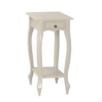 Mesa De Apoio Com Gaveta Falsa E Pé Luiz Xv - Nude Laca - 2