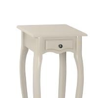 Mesa De Apoio Com Gaveta Falsa E Pé Luiz Xv - Nude Laca - 3