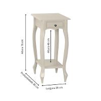 Mesa De Apoio Com Gaveta Falsa E Pé Luiz Xv - Nude Laca - 4