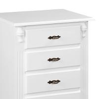 Mesa De Cabeceira Com 4 Gavetas E Pés Torneados - Branco Laca - 2