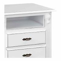 Mesa De Cabeceira Com Nicho E Pés Torneados - Branco Laca - 3