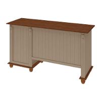 Escrivaninha Com Porta Teclado E Pés Torneados - Amêndoa Laca Com Tampo E Base Imbuia Glazer - Puxador Concha