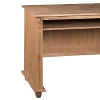 Escrivaninha De Madeira Com Porta Teclado E Pés Torneados - Cera (madeira Bruta)