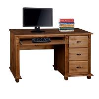 Escrivaninha Com Porta Teclado E Pés Torneados - Imbuia Glazer - 1