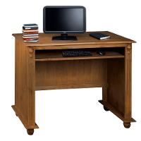 Escrivaninha De Madeira Com Porta Teclado E Pés Torneados - Imbuia Glazer - 2