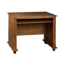 Escrivaninha De Madeira Com Porta Teclado E Pés Torneados - Imbuia Glazer - 3