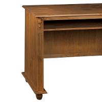 Escrivaninha De Madeira Com Porta Teclado E Pés Torneados - Imbuia Glazer