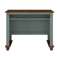 Escrivaninha De Madeira Com Porta Teclado E Pés Torneados - Verde Menta Com Tampo E Base Imbuia Glazer - 3