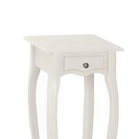 Mesa De Apoio Com Gaveta Falsa E Pé Luiz Xv - Branco Laca - 3