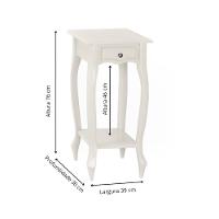 Mesa De Apoio Com Gaveta Falsa E Pé Luiz Xv - Branco Laca - 4