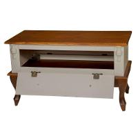 Mesa De Centro Retangular 2 Portas Pés Luiz Xv - Nude Laca Com Tampo E Base Imbuia Glazer