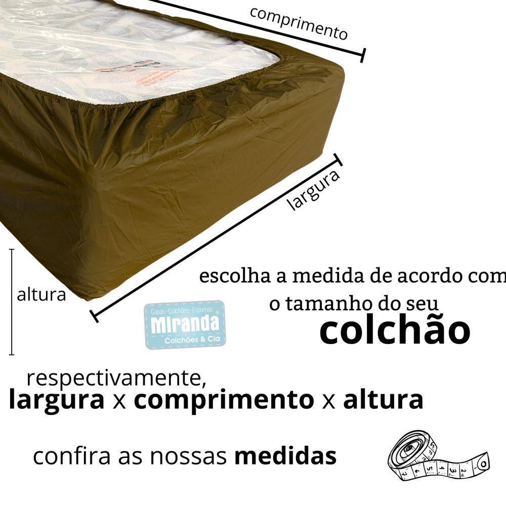 Capa Protetora Impermeável Hospitalar P/ Colchão Lençol Elástico Solteiro 88x188x20cm - Marrom - 6