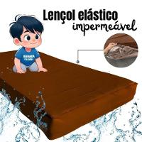 Capa Protetora Impermeável Hospitalar P/ Colchão Lençol Elástico Solteiro 88x188x20cm - Marrom - 3