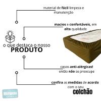 Capa Protetora Impermeável Hospitalar P/ Colchão Lençol Elástico Solteiro 88x188x20cm - Marrom - 5