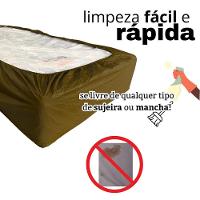Capa Protetora Impermeável Hospitalar P/ Colchão Lençol Elástico Solteiro 88x188x20cm - Marrom - 8
