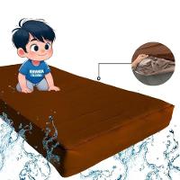 Capa Protetora Impermeável Hospitalar P/ Colchão Lençol Elástico Solteiro 88x188x20cm - Marrom - 9