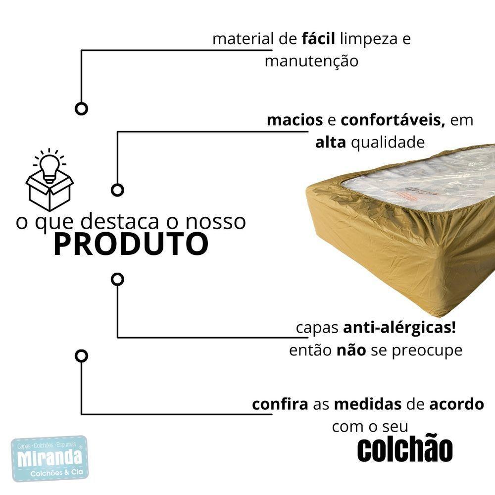 Capa Protetora Impermeável Hospitalar P/ Colchão Lençol Elástico Solteiro 88x188x20cm - Bege - 7