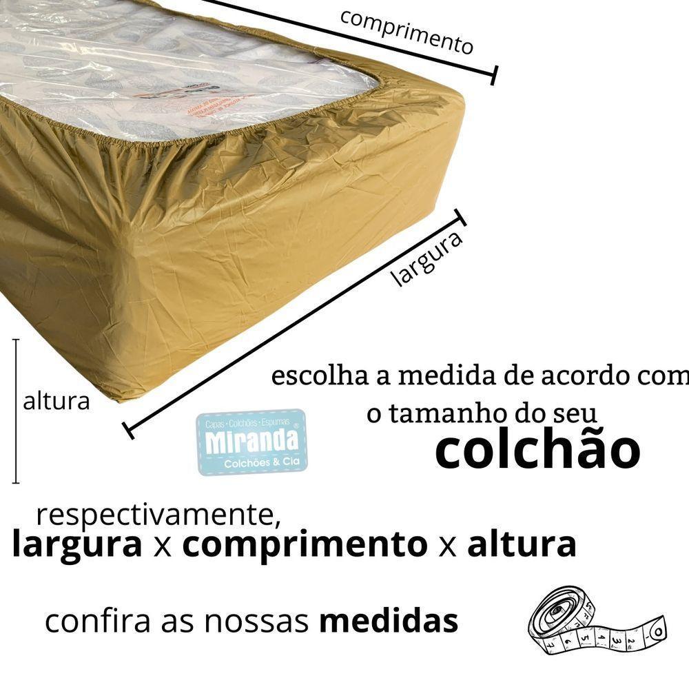 Capa Protetora Impermeável Hospitalar P/ Colchão Lençol Elástico Solteiro 88x188x20cm - Bege - 8