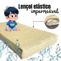 Capa Protetora Impermeável Hospitalar P/ Colchão Lençol Elástico Solteiro 88x188x20cm - Bege - 3