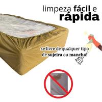 Capa Protetora Impermeável Hospitalar P/ Colchão Lençol Elástico Solteiro 88x188x20cm - Bege - 6