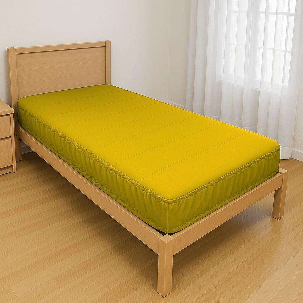 Capa Protetora Impermeável Hospitalar P/ Colchão Lençol Elástico Solteiro 88x188x20cm - Amarela - 1