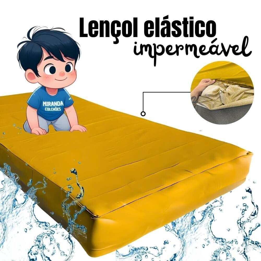 Capa Protetora Impermeável Hospitalar P/ Colchão Lençol Elástico Solteiro 88x188x20cm - Amarela - 3
